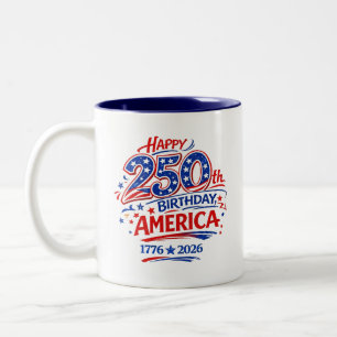 Taza Bicolor EE. UU. América 250.º Aniversario Patriótico