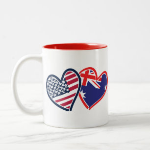 Taza Bicolor EE.UU.—Austrailia-Love