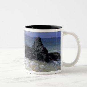 Taza Bicolor EE.UU., Hawaii, Maui, Maui, Makena Beach, Surf on