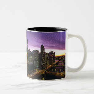 Taza Bicolor EE. UU., IL, Chicago. Horizonte y río de Chicago