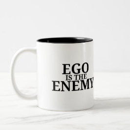 Taza Bicolor Ego Es El Enemigo Minimalista Máquina de Escribir