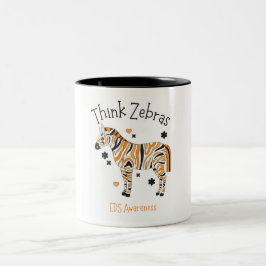Taza Bicolor Ehlers Danlos Syndrome Awareness Cute Zebra Mug
