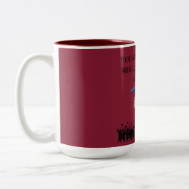 Taza Bicolor Einstein's graduation motto maroon