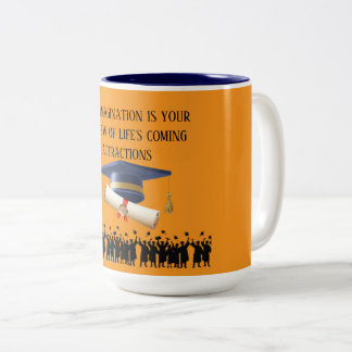 Taza Bicolor Einstein's graduation motto orange