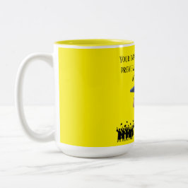 Taza Bicolor Einstein's graduation motto yellow