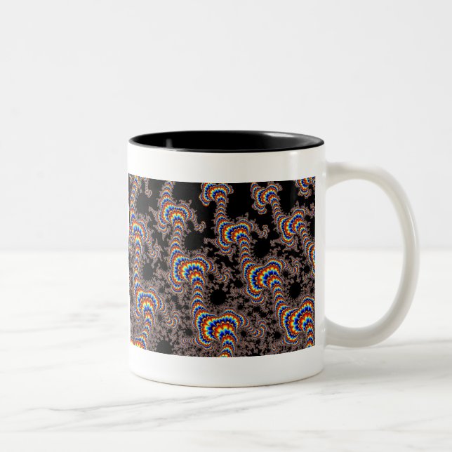 Taza Bicolor Ejecución de color - Arte fractal (Derecha)