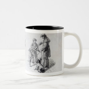 Taza Bicolor Ejecutantes de la calle, c.1839-43
