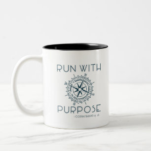 Taza Bicolor Ejecutar con propósito - 1 Corintios 9:26