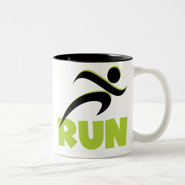 Taza Bicolor Ejecutar Fitness Run Green (Derecha)