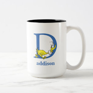 Taza Bicolor El ABC de Dr. Seuss: Letra D - Azul Agrega tu no