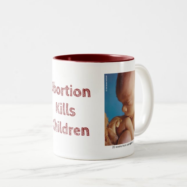 Taza Bicolor El aborto mata niños (Anverso derecho)