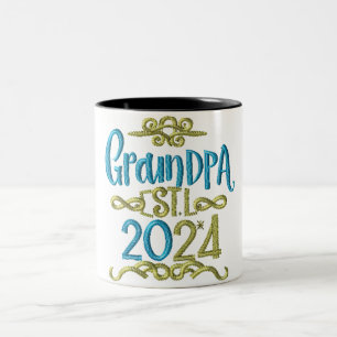 Taza Bicolor el abuelo est 2024, ascendido al abuelo Est. 2024