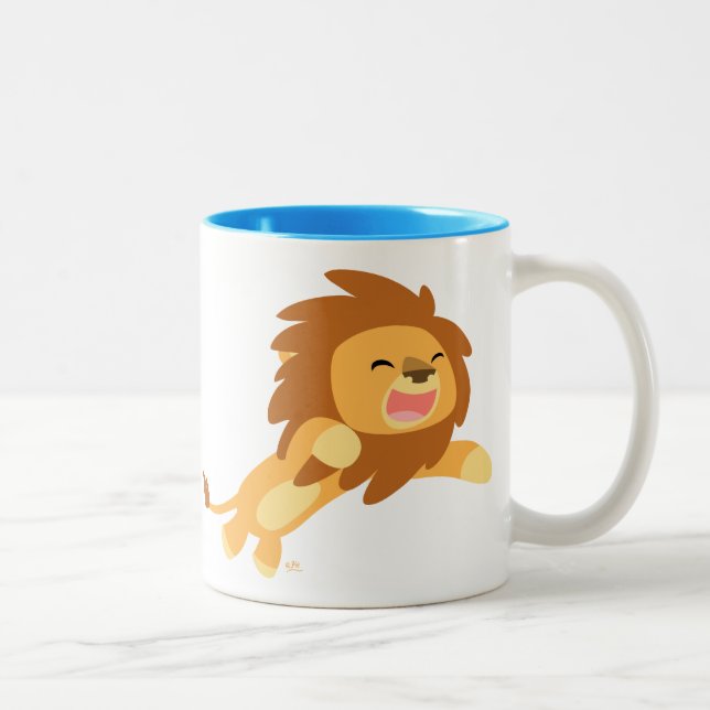 Taza Bicolor El alegre Personalizado Lion Mug (Derecha)
