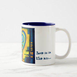 Taza Bicolor El amor azul del extracto del corazón del amor