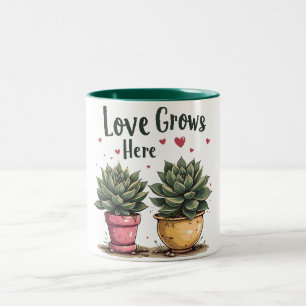 Taza Bicolor El amor crece aquí