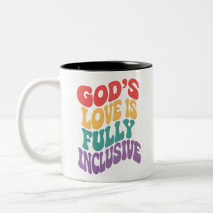 Taza Bicolor El amor de Dios es cristiano completamente inclusi
