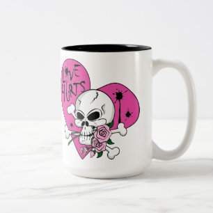 Taza Bicolor El amor duele el cráneo