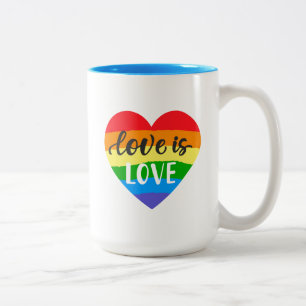 Taza Bicolor El amor es amor corazón arcoiris