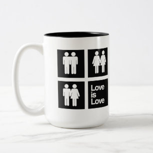Taza Bicolor El amor es bloques de amor