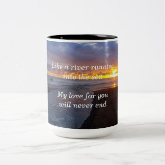 Taza Bicolor El amor es como un río que corre en el mar