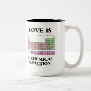 Taza Bicolor El amor es una reacción química (la tabla