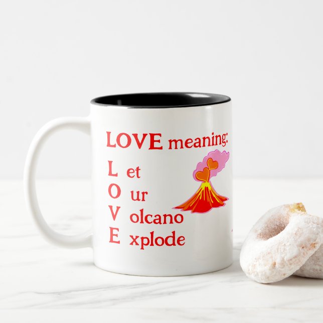 Taza Bicolor El amor significa (Con donut)