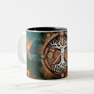 Taza Bicolor El árbol de la vida Yggdrasil de dos toneladas de 