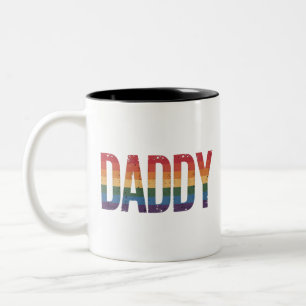 Taza Bicolor El arcoiris del Día del Padre LGBTQ, mes del orgul