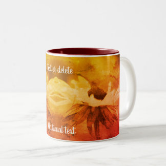 Taza Bicolor El arte de las flores de Black Eyed Susan Personal