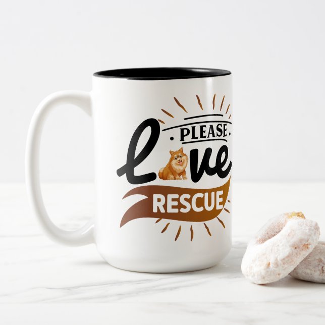 Taza Bicolor El arte del perro positivo | Cita motivacional (Con donut)