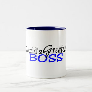 Taza Bicolor El azul negro más grande de Boss de los mundos