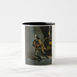 Taza Bicolor El bombero estadounidense: Siempre listo