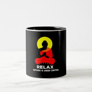 Taza Bicolor El budismo relaja nada es un regalo Personalizado 