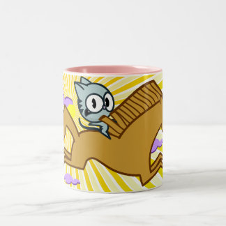 Taza Bicolor El caballo da a gatito un paseo