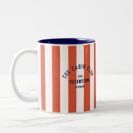 Taza Bicolor El Cabin Club Personalizado Escudo Red Park Stripe