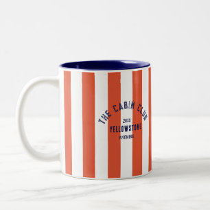 Taza Bicolor El Cabin Club Personalizado Escudo Red Park Stripe
