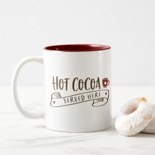Taza Bicolor El Cacao Caliente Se Sirve Aquí Bastante Diferenci