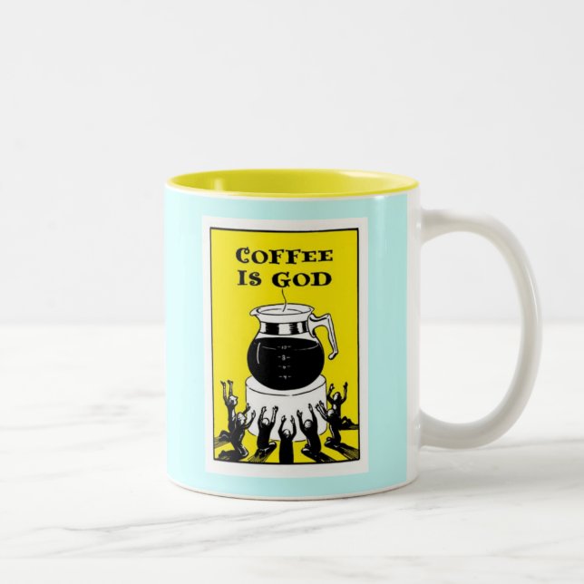 Taza Bicolor El café es dios (Derecha)