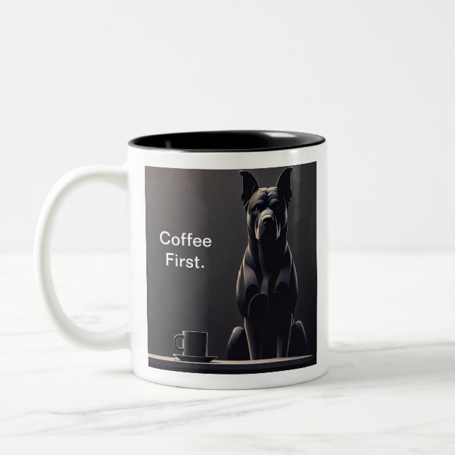 Taza Bicolor El café es el primer perro negro (Izquierda)