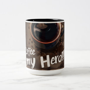 Taza Bicolor El café es mi arte digital héroe