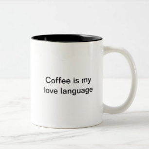 Taza Bicolor El café es mi lenguaje de amor (zurdo)