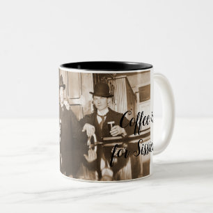 Taza Bicolor El café es para Sissies 1890 Hombres Bebiendo cer