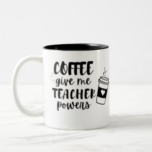 Taza Bicolor El café me da el poder de apreciación del profesor