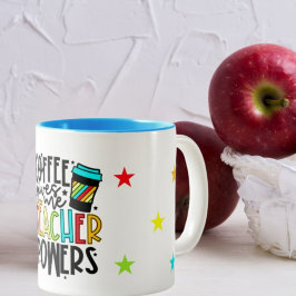 Taza Bicolor El café me da poder docente