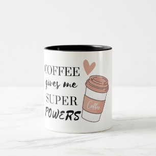 Taza Bicolor El café me da superpoderes