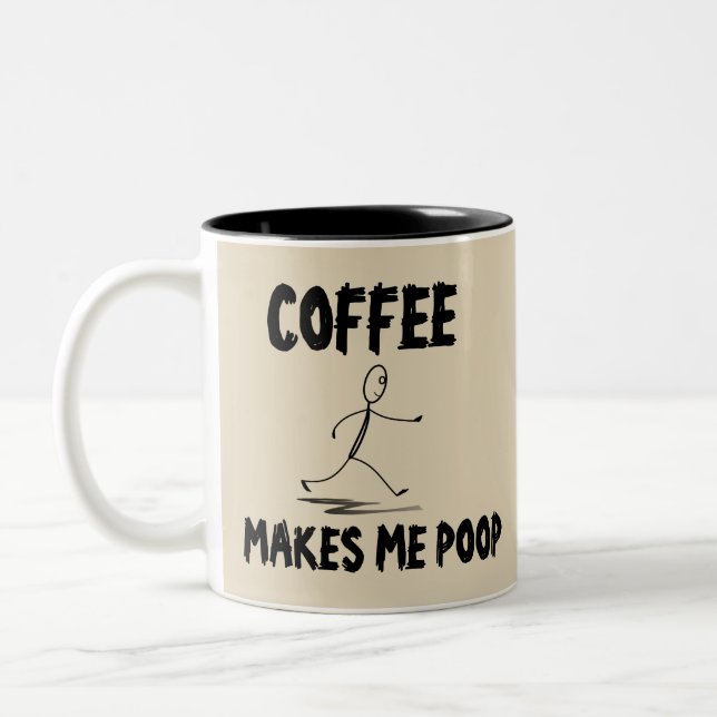 Taza Bicolor El café me hace poop, café mug (Izquierda)