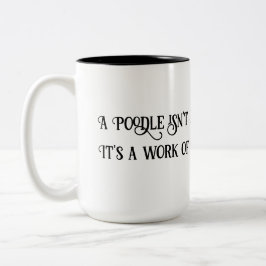 Taza Bicolor El caniche blanco/negro de 15 oz es tazón de café