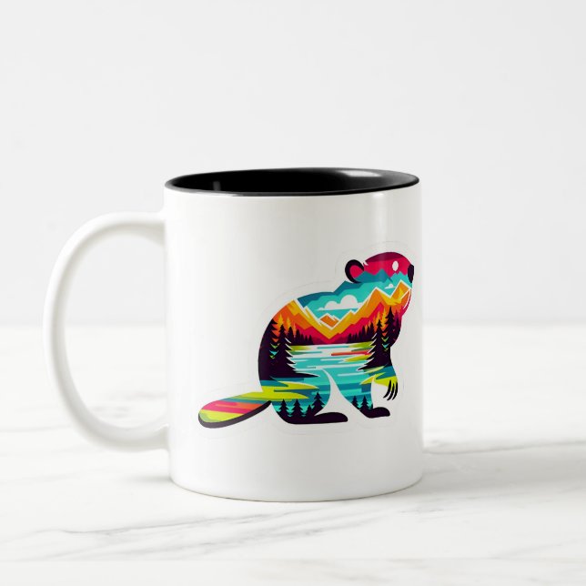 Taza Bicolor El castor en lo salvaje (Izquierda)