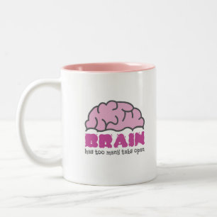Taza Bicolor El cerebro tiene demasiadas etiquetas abiertas