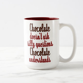 Taza Bicolor El "chocolate entiende" cita divertida
